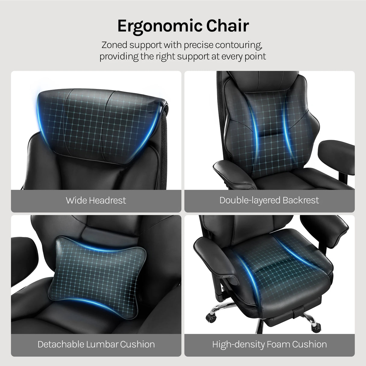 BukkitBow - Ergonomische Bureaustoel - Directeursstoel - Kunstleer - In Hoogte Verstelbaar