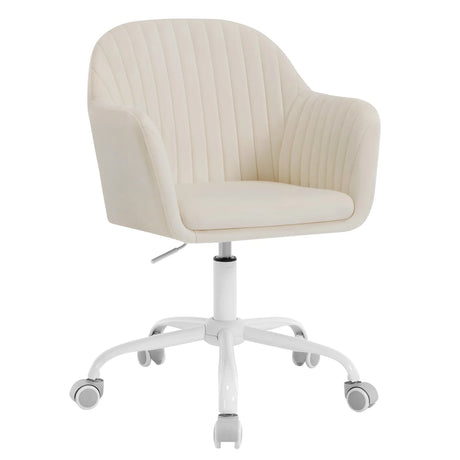 BukkitBow ergonomische bureaustoel met fluwelen bekleding en hoogteverstelbare functies, comfortabele zithouding en modern design.
