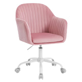 BukkitBow ergonomische bureaustoel met fluwelen bekleding, hoogteverstelbaar en comfortabel voor thuis of op kantoor.