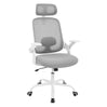 BukkitBow ergonomische bureaustoel met mesh bekleding en lendensteun, verstelbare armleuningen en witte frame voor comfortabel zitten