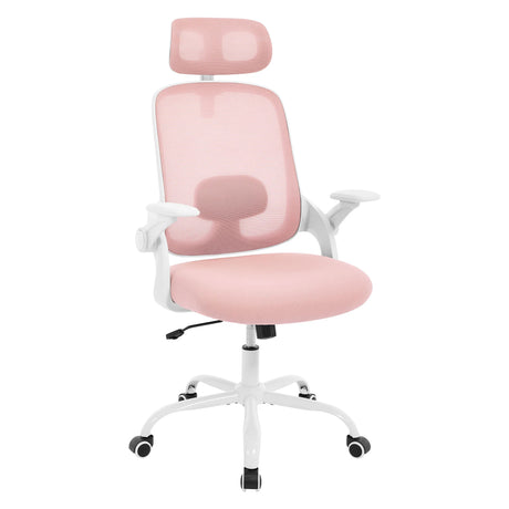 BukkitBow ergonomische bureaustoel met mesh zitting en lendensteun, verstelbare armleuningen en zwart frame.