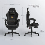 Ergonomische BukkitBow gamestoel in microvezel met voetsteun, ideaal voor comfortabel gamen en werken.