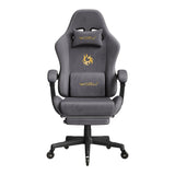 BukkitBow ergonomische gamestoel van microvezel met voetsteun, ideaal voor comfortabel gaming en werken.