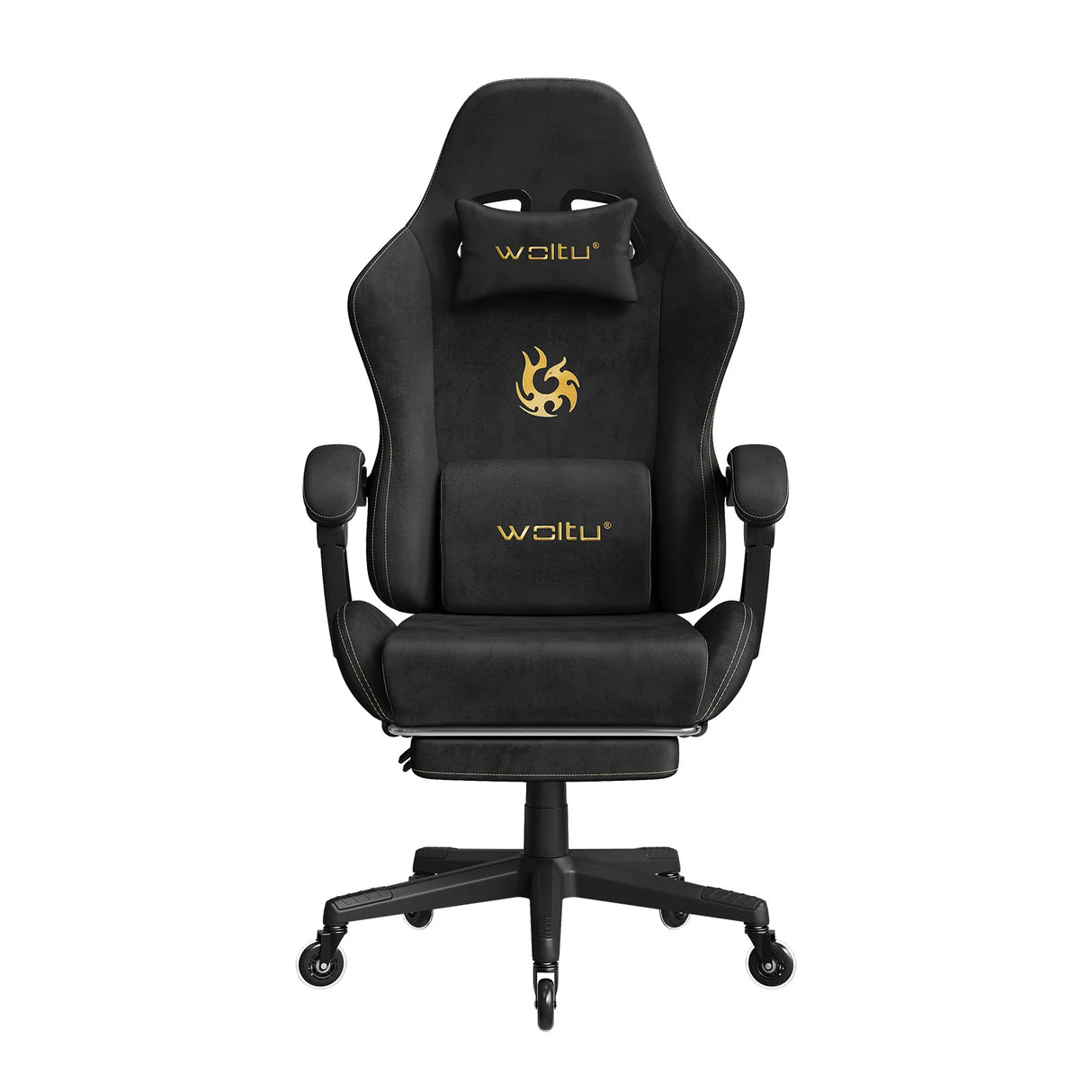BukkitBow ergonomische gamestoel met microvezel bekleding en voetsteun, ideaal voor comfortabel gamen en werken