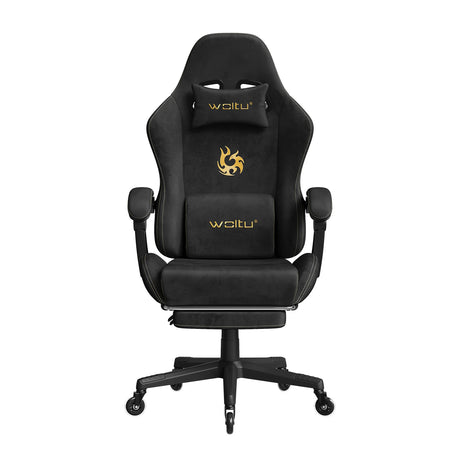 BukkitBow ergonomische gamestoel met microvezel bekleding en voetsteun, ideaal voor comfortabel gamen en werken