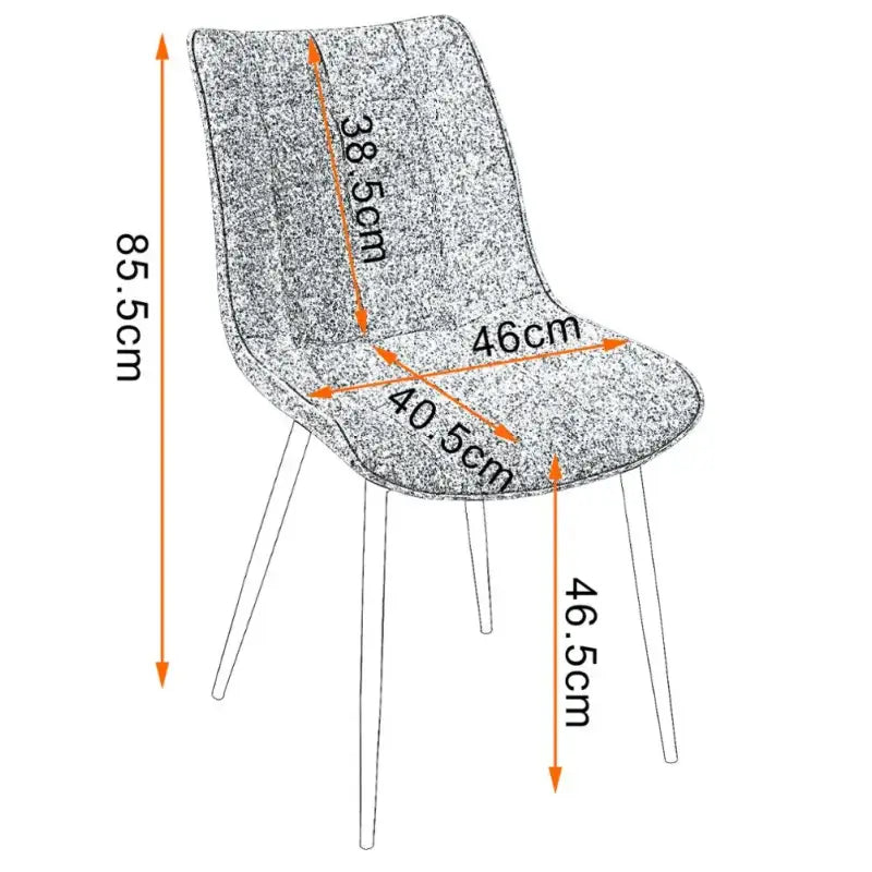 BukkitBow ergonomische eetkamerstoel met antislip, stevig frame, duurzame materialen en een hoogte van 85,5 cm.