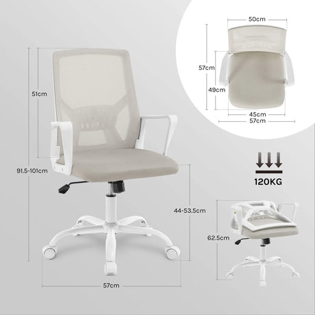 BukkitBow ergonomische gamestoel met mesh stof, inklapbaar en verstelbaar voor comfortabel bureaustoelgebruik