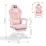 BukkitBow ergonomische gamestoel met brede zitting, verstelbare voetensteun en comfortabel design voor gamers
