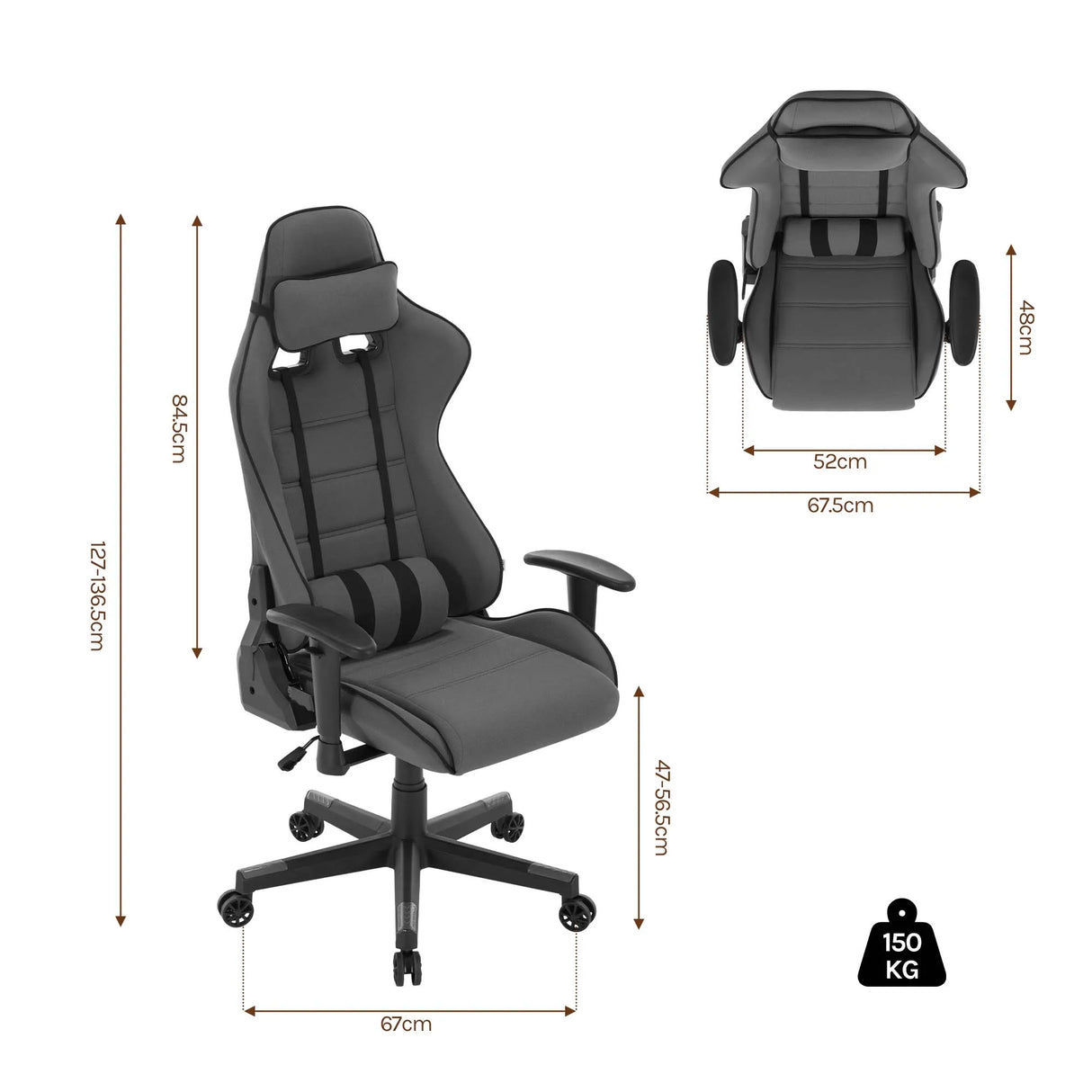 BukkitBow ergonomische gamestoel met mesh-stof, verstelbare rugleuning en comfortabele zitting voor gaming en werken.