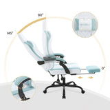 BukkitBow ergonomische gamestoel met massagefunctie, mesh-stof en voetensteun voor comfort tijdens gamen.