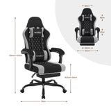 BukkitBow ergonomische gaming stoel met massagefunctie en voetsteun, mesh-stof voor comfortabele zitervaring.