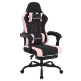 BukkitBow ergonomische gamestoel met massagefunctie, mesh-stof, verstelbare voetensteun en rugleuning voor comfortabel gamen.
