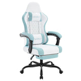 BukkitBow ergonomische massage gaming stoel met voetensteun en mesh-stof, comfortabele gamestoel voor langdurig gebruik.
