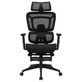 BukkitBow ergonomische mesh bureaustoel met verstelbare armleuningen, kantelbare rugleuning en ademend zitvlak, max belasting 150kg.