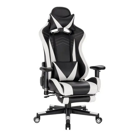 BukkitBow ergonomische gamestoel van velvet of leer met rugkussen en benenondersteuning, hoogte 43-51 cm, geschikt voor gaming.