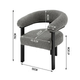 BukkitBow fauteuil met fleece bekleding in lamsvacht-look, rubberwood frame, ergonomisch en modern design, comfortabele zithouding