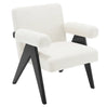 BukkitBow corduroy fauteuil met rubberwood poten, modern middeleeuws design, comfortabel en stijlvol zitmeubel in neutrale kleuren