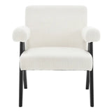 BukkitBow fauteuil van corduroy met rubberwood poten, modern middeleeuws design, comfortabel en stijlvol.