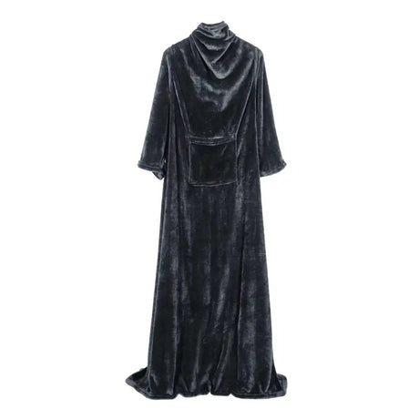BukkitBow flanellen fleece deken met mouwen en zak, lichtgewicht, wasbaar, in verschillende maten en kleuren, ideaal als comfortabele onesie.