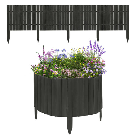Flexibele houten gazonrand van BukkitBow, FSC Dennenhout, 203cm lang, geschikt voor het afbakenen van gazons en tuinpaden.