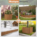 Flexibele houten gazonrand van FSC-dennenhout, 203cm lang, door BukkitBow, geschikt voor het afscheiden van gazons en tuinranden.