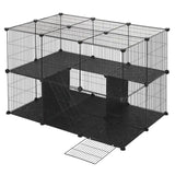 BukkitBow knaagdierenren met 2 verdiepingen, inclusief ladder, flexibele konijnenren van 105x70x70cm voor knaagdieren en konijnen.