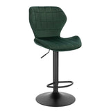 BukkitBow fluwelen barkruk, verstelbaar en draaibaar met comfortabele zithoogte van 60-82 cm, stijlvolle en zachte bekleding
