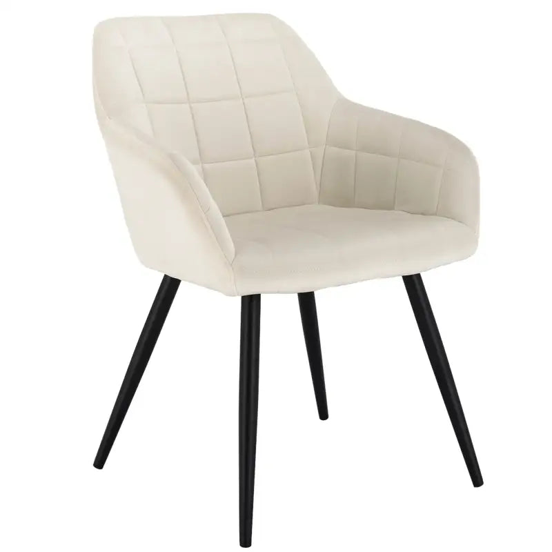 BukkitBow fluwelen eetkamerstoel met stabiel metalen frame en zithoogte van 47 cm, elegant en comfortabel.