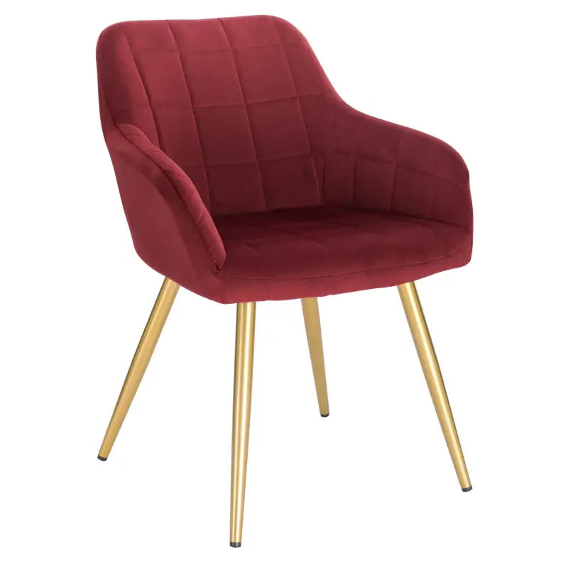 BukkitBow fluwelen eetkamerstoel met stabiel metalen frame en zithoogte van 47 cm, comfortabele en stijlvolle eetkamerstoel