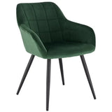 BukkitBow fluwelen eetkamerstoel met stabiel metalen frame en zithoogte van 47 cm, comfortabel en stijlvol voor de eetkamer