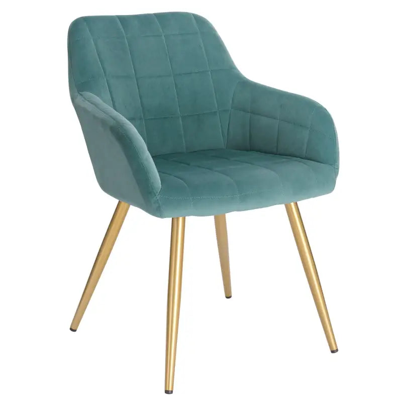 BukkitBow fluwelen eetkamerstoel met stabiel metalen frame en zithoogte van 47 cm, luxueus en comfortabel design