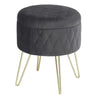 BukkitBow fluwelen poef met opbergruimte, goudkleurig onderstel, stabiel en comfortabel, 31,5x31,5x36 cm, elegant en functioneel.