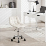 BukkitBow fluwelen bureaustoel met draaibaar metalen onderstel, comfortabele stoel of kruk in elegante blauwe kleur