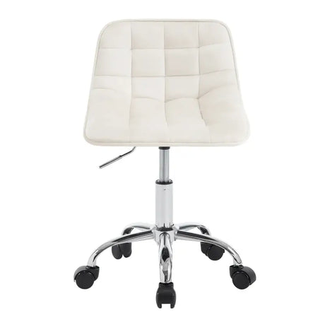 BukkitBow fluwelen bureaustoel of kruk met draaibaar ontwerp en metalen onderstel, in een elegante, comfortabele zithouding