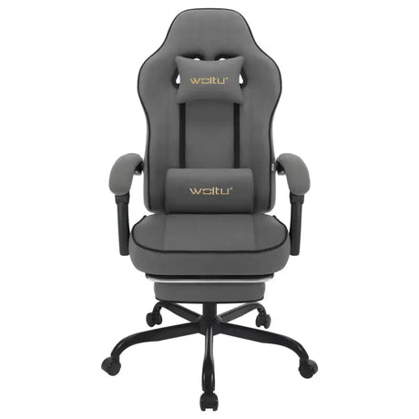 BukkitBow gamestoel met verstelbare rugleuning, voetsteun, metalen frame, technologische stof, nylon wielen en 150 kg draagvermogen