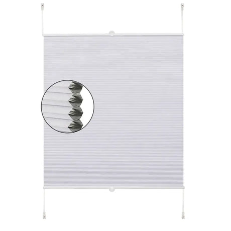 BukkitBow geïsoleerd geplooid zonnescherm, polyester met aluminium profiel, 130 cm hoog, inclusief montagekit, gordijn voor raam.