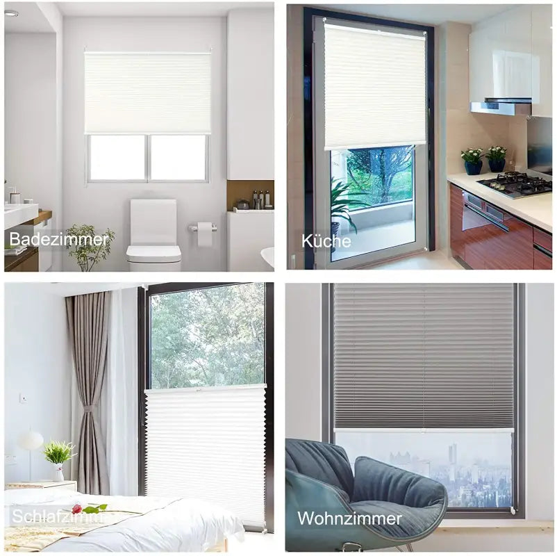Wit BukkitBow geplooid gordijn met aluminium rail, breedte 45-120 cm en hoogte 100/130/220 cm, inclusief montagemateriaal.