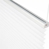 Wit geplooid gordijn van BukkitBow met aluminium rail, breedte 45-120 cm en hoogte 100/130/220 cm, inclusief montageset.