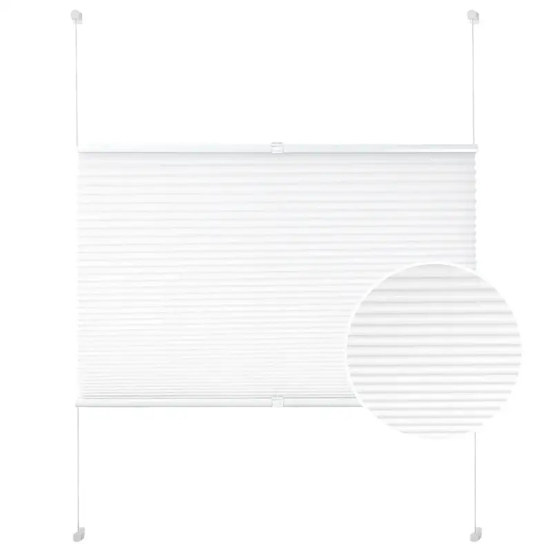 Wit geplooid gordijn van BukkitBow met aluminium rail, breedte 45-120 cm en hoogte 100-220 cm, inclusief montageset.