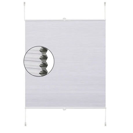Geplooid BukkitBow zonnewering van polyester met aluminium profiel, 110-115 cm breed, 130 cm hoog, inclusief montagekit.