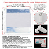 BukkitBow geplooide zonnewering gordijn van polyester met aluminium profiel, 110-115 cm breed en 130 cm hoog, inclusief montagekit.