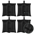 Set van 4 zwarte zandzakken van 37x34 cm voor partytent, parasol en tuinmeubilair van BukkitBow, stevig en geschikt voor stabiliteit.