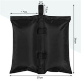 Set van 4 zwarte zandzakken voor partytent, parasol en tuinmeubilair, 37x34 cm, geschikt voor BukkitBow partytent.