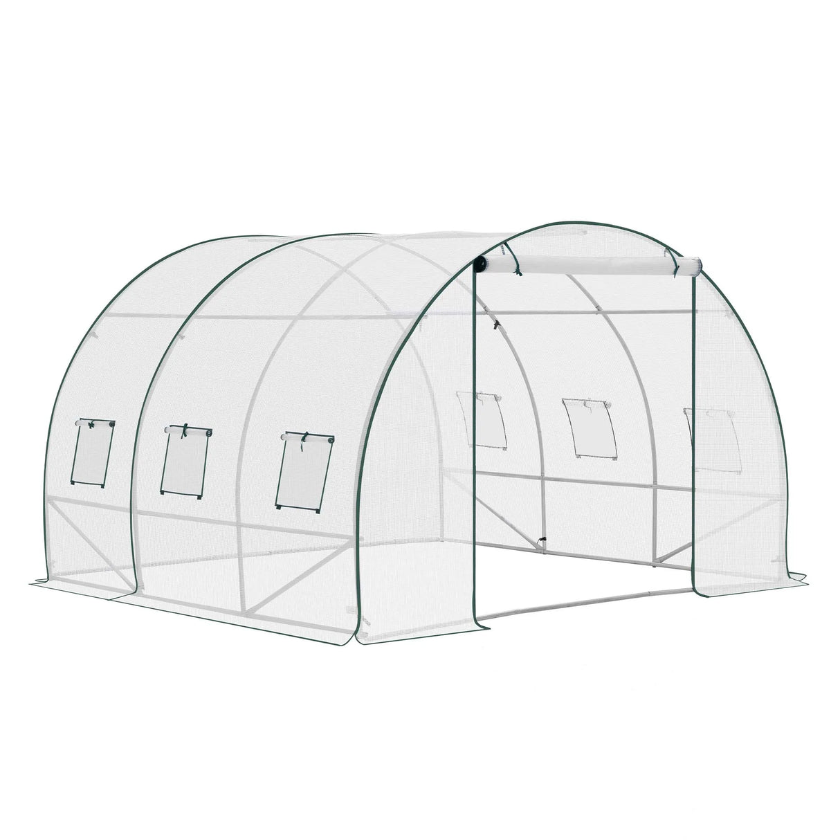 BukkitBow grote foliekas 300x200x200cm, wintervaste tuinkas met 6 vensters en stevige constructie voor tuinplanten