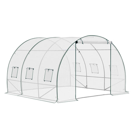 BukkitBow grote foliekas 300x200x200cm, wintervaste tuinkas met 6 vensters en stevige constructie voor tuinplanten