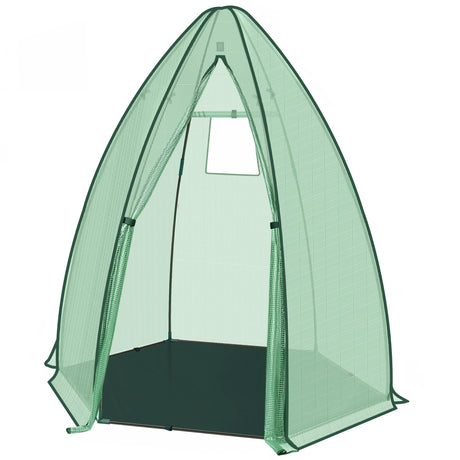 BukkitBow grote foliekas met grondzeil, polytunnel van 160x160x180cm, voor tuinieren en plantengroei.