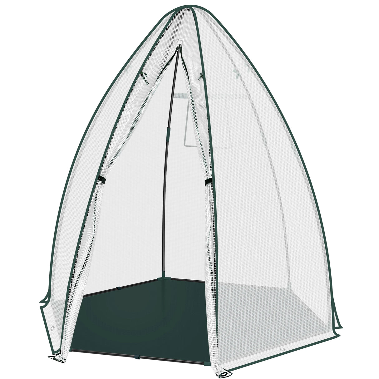 BukkitBow grote foliekas met grondzeil, polytunnel van 160x160x180cm voor tuinplanten en groente.