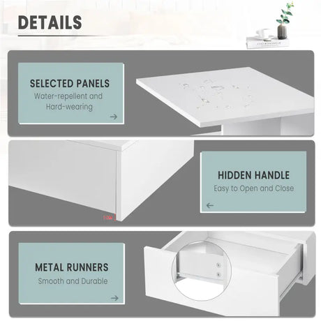 BukkitBow hangend nachtkastje met lade en open plank, wandplank, zwart hout, 40x35x31cm, modern en functioneel ontwerp