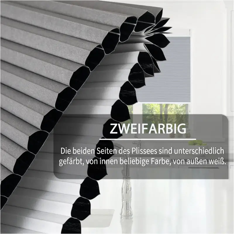 Honingraat geplooide zonnewering van polyester en aluminium, BukkitBow, 60-110 cm breed en 120 cm hoog, gordijn voor raam