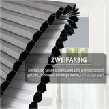 Honingraat geplooide zonnewering van polyester en aluminium, BukkitBow, 60-110 cm breed en 120 cm hoog, gordijn voor raam